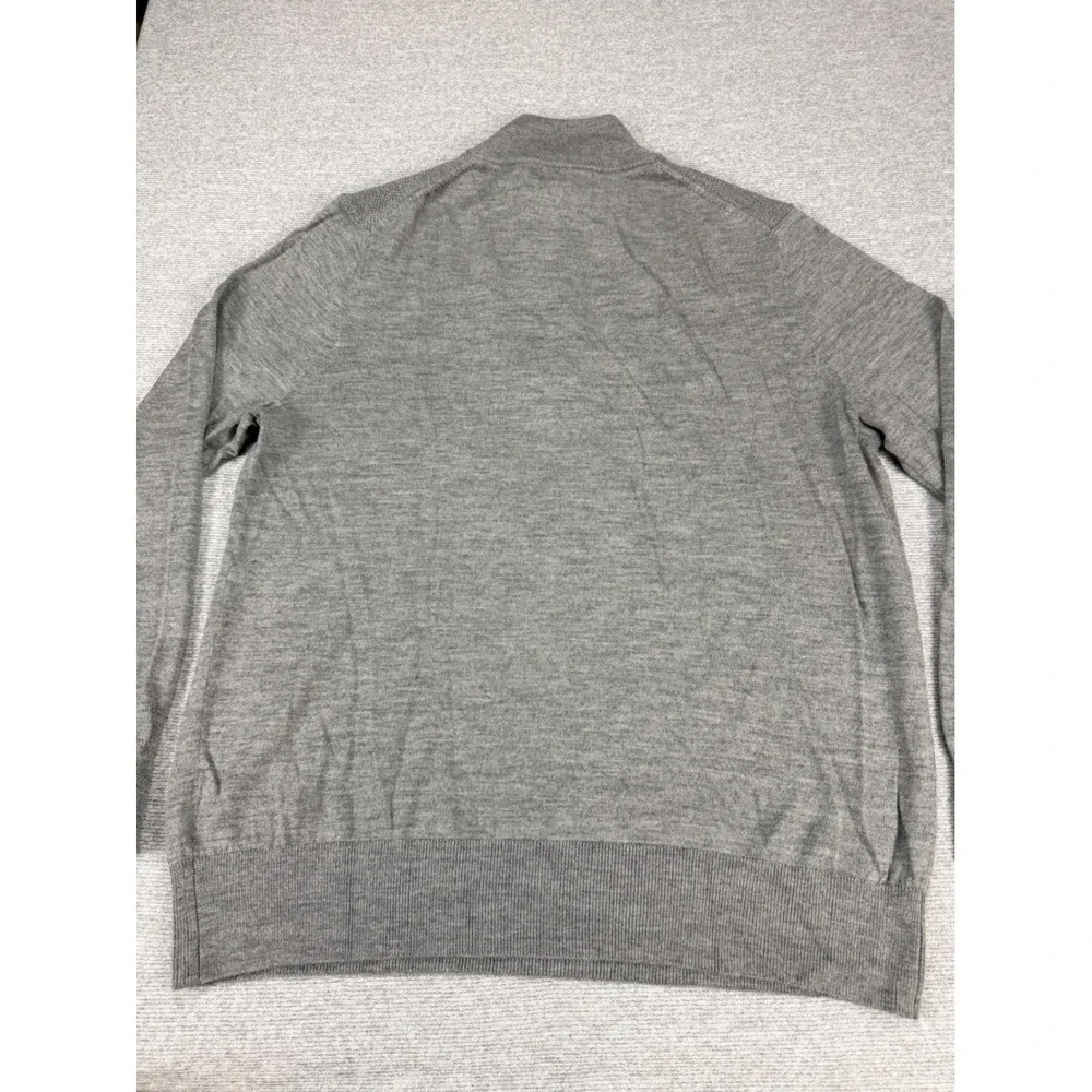 Banana Republic Mens XL Gray Merino Wool Blend Quarter Zip Sweater 980773